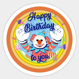 Clown Happy Birthday - Stranger things Sticker